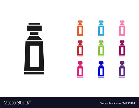 black tube toothpaste icon isolated on white vector image
