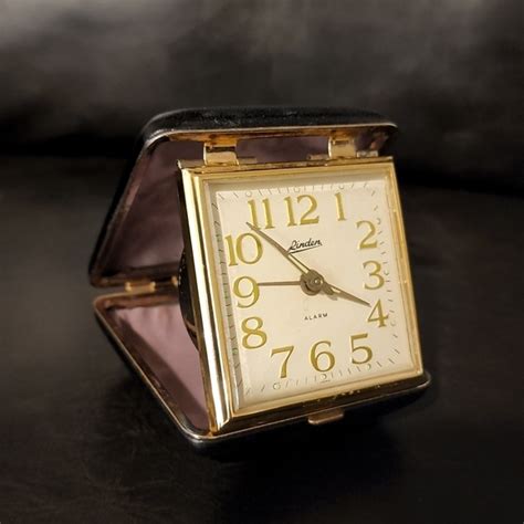 Linden Accessories Vintage Linden Japan Travel Alarm Clock Wind Up