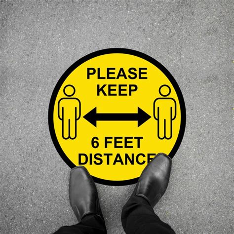 Please Keep 6 Feet Distance Social Distancing Floor Decal