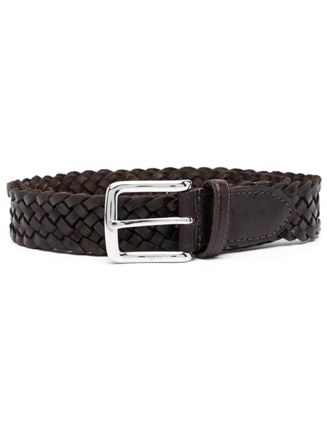 Polo Ralph Lauren Mens Dark Brown Westend Braided Leather Belt Modesens