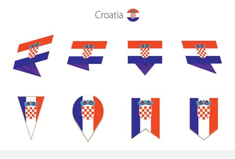 Croatia National Flag Collection Eight Versions Of Croatia Vector