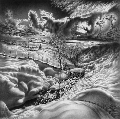 Incredible Pencil Sketches Of Winter Scenes 16 Pieces