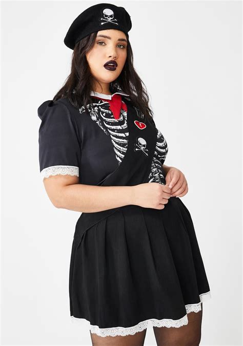 Plus Size Halloween Dolls Kill Sexy Skeleton Girl Scout Costume