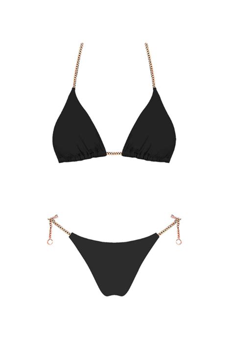 Black Triangle Bikini Set Styled By Alx Couture