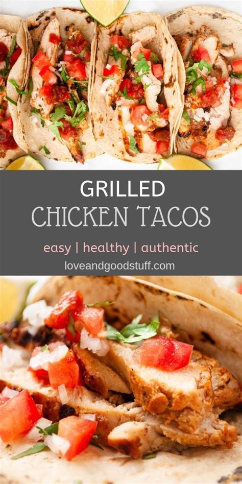 Mar 22, 2019 · chicken tacos is a quick way to get your midweek taco fix! Authentic street taco style grilled chicken tacos! Chicken ...