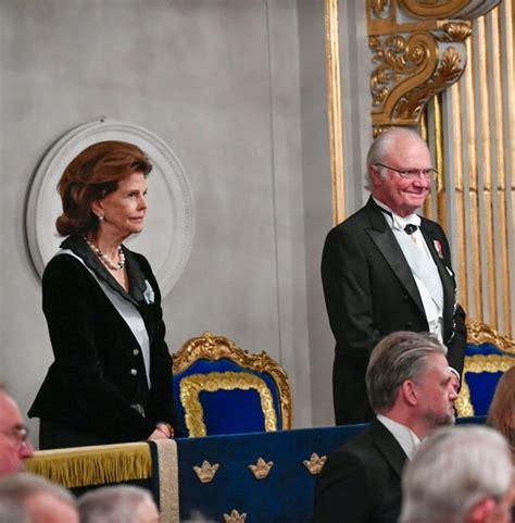 swedish royal couple and crown princess victoria attend the swedish academy s festive gathering