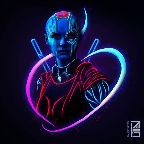 Nebulamarvel Neon Potraits Painting Marvel Dc Comics Marvel Avengers