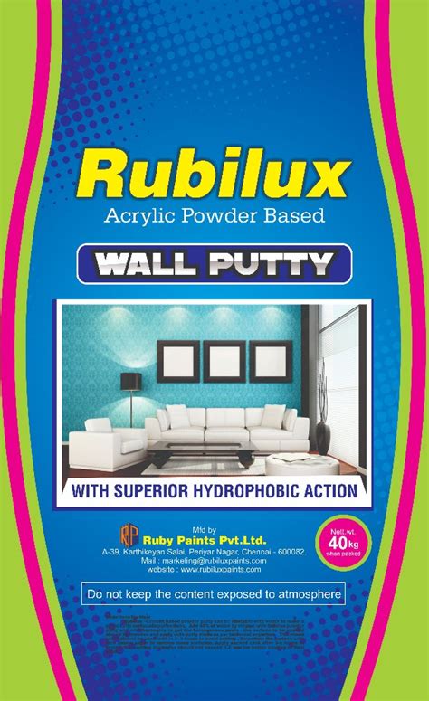 Rubilux Acrylic Powder Putty 40 Kg At Rs 950bag In Chennai Id
