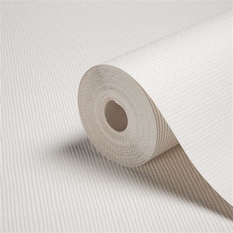 White Linen Paintable Wallpaper Departments Diy At Bandq Paintable