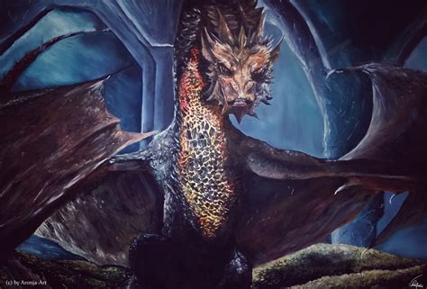 Oil Painting Smaug Oil Painting The Lord Of The Rings The Hobbit Art