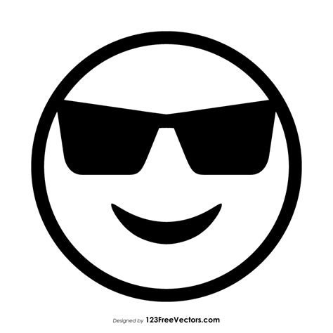 Smiling Face With Sunglasses Emoji Outline Free By