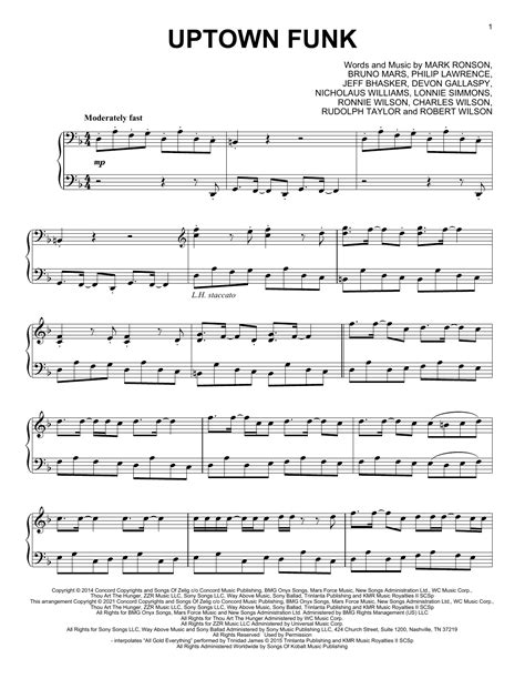 Uptown Funk Feat Bruno Mars [classical Version] Sheet Music Mark Ronson Piano Solo