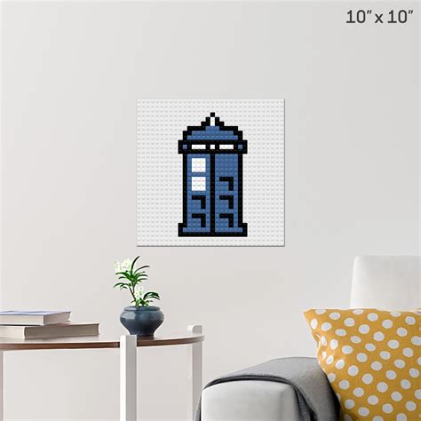 Doctor Who Tardis Pixel Art Wall Poster Build Your Own With Bricks