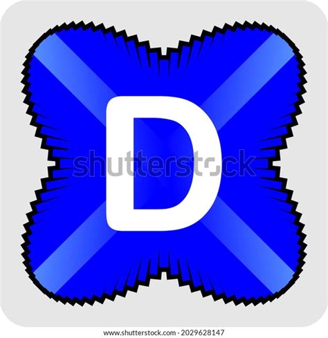 Clipart Icon Symbol Letter D Blue Stock Vector Royalty Free