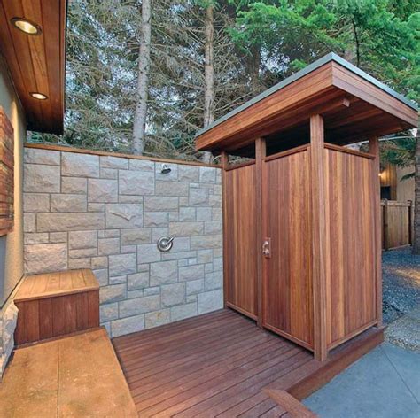 Top 60 Best Outdoor Shower Ideas Enclosure Designs Outdoor Restroom