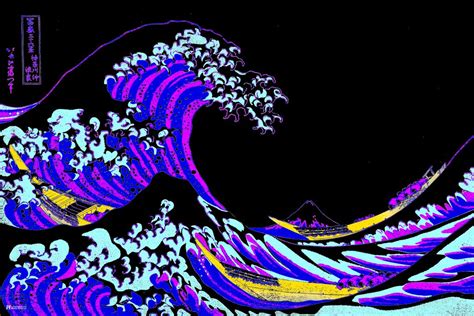 Buy Great Wave Off Kanagawa Katsushika Hokusai Japanese Art Vaporwave