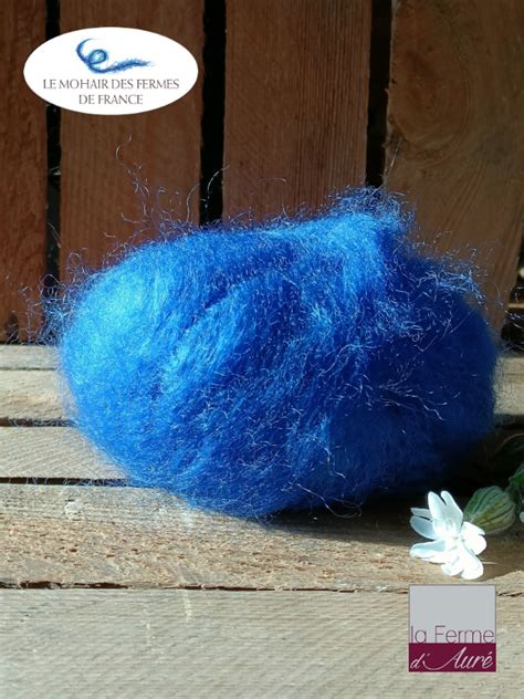 Laine à Tricoter Pur Mohair Bleu Outremer Mohair De La Ferme Dauré