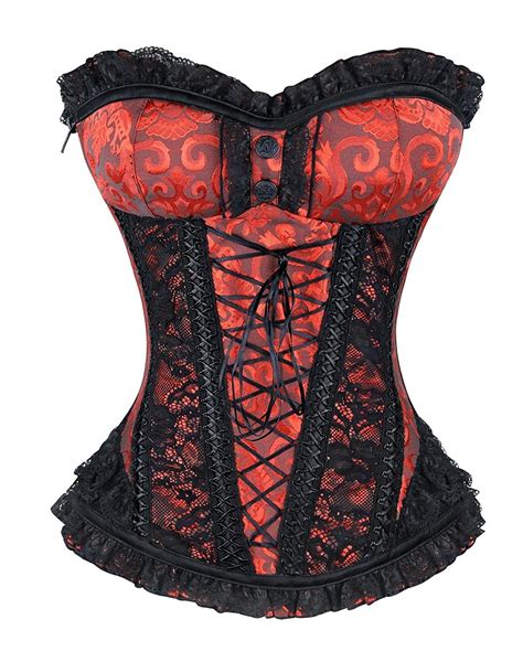 Womens Halloween Party Masquerade Brocade Lace Gothic Corset Skirt Set