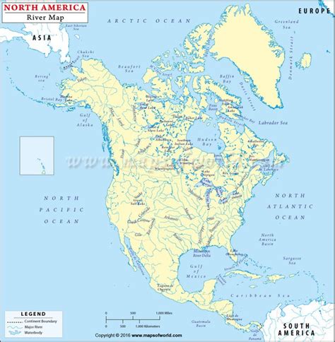Map Of North America With Rivers