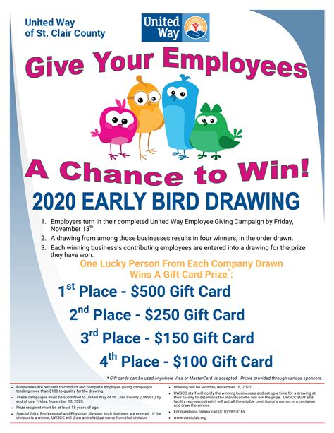 Early Bird Drawing United Way Of St Clair County