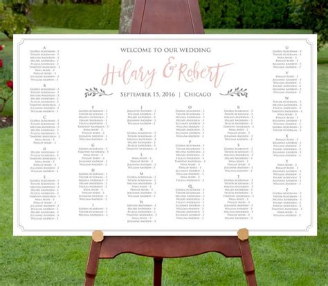 Seating Chart Template Instant Download Editable Text Diy Printable