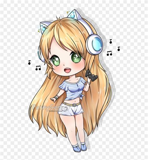 Gaming Girl Speedpaint By Pennygem Anime Chibi Gamer Girl Free Transparent Png Clipart