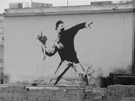 3d from the band massive attack served as a source of inspiration to banksy. Graffiti, a bouquet of flowers, the artist Banksy ...