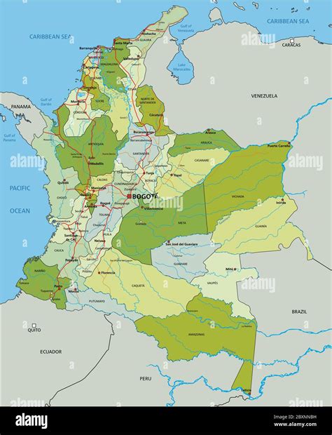 Vector Mapa Politico Vectorial Mapa Politico De Colombia Vector De Images