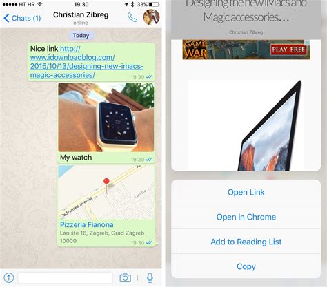 Whatsapp Gains 3d Touch Peek And Pop Gestures On Iphone 6s
