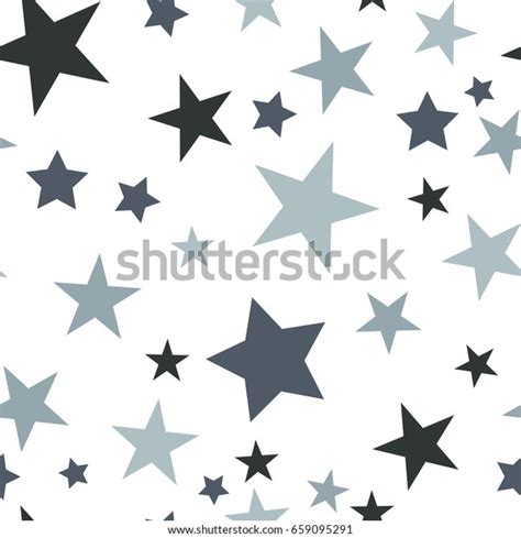 Star Seamless Pattern White Grey Retro Stock Vector Royalty Free