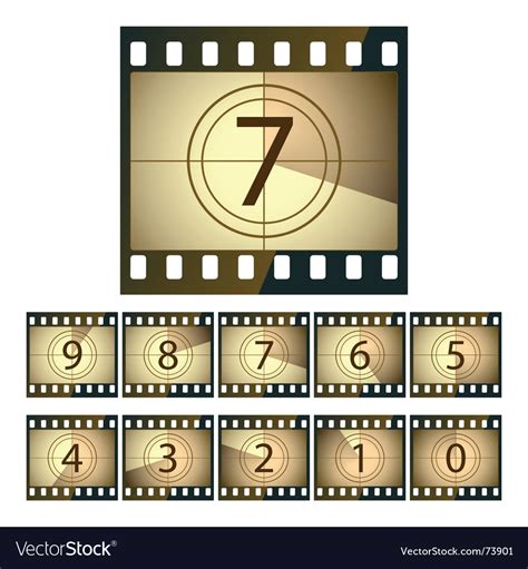 Film Countdown Royalty Free Vector Image Vectorstock