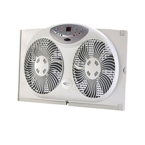 Bionaire 9 In Twin Window Fan With Remote Control Bw2300 The Home Depot