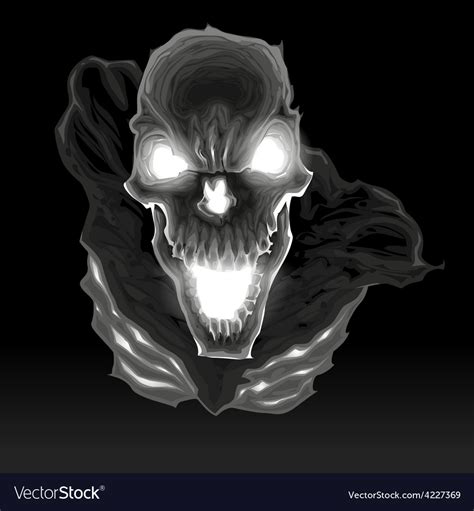 Black Skeleton In The Dark Royalty Free Vector Image