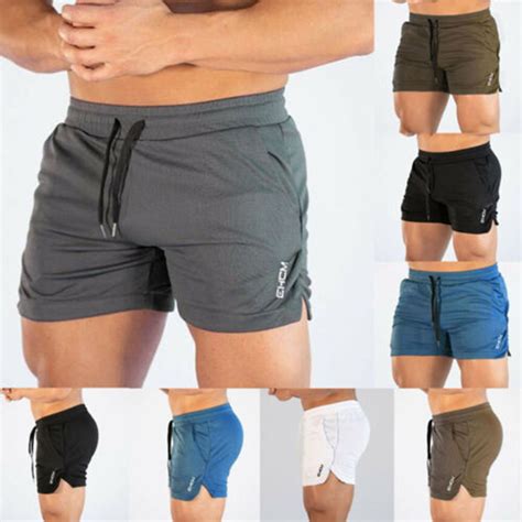 Mens Sports Training Bodybuilding Summer Gym Shorts Workout Fitness