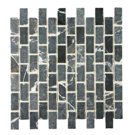 Original Style Mosaics Brickbond Nero Tumbled 305x305mm Ew Vmbbnerom