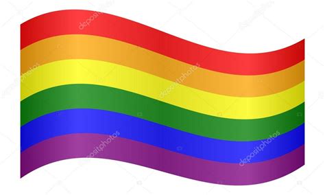 De regenboogvlag symboliseert dit voor lesbische vrouwen, homoseksuele mannen, biseksuelen en transgenders (lhbt's). Gay pride Regenboogvlag zwaaien op witte achtergrond ...