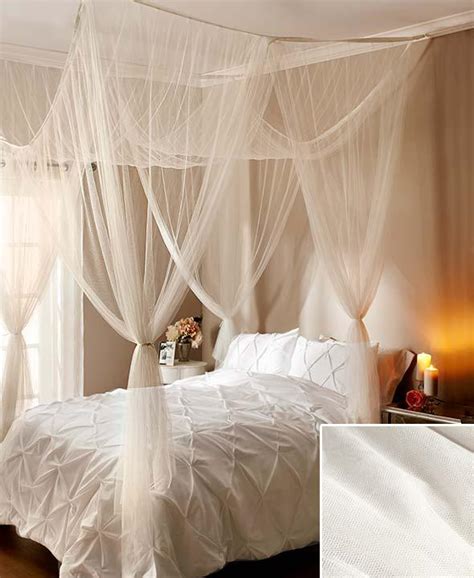 Hanging hardware (screws, clip hooks, and… pure linen curtains 59x118, canopy over the bed, linen curtain panel, light and transparent linen muslin in navy blue light and airy; New Elegant 4- Post Bed Sheer Laced Bed Canopy Curatin ...