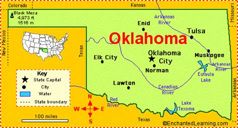 Oklahoma Facts Map And State Symbols