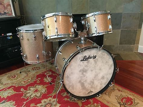 Ludwig Hollywood 1966 Champagne Sparkle Drum Set Reverb