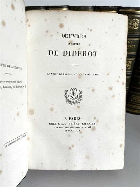 Diderot Oeuvres Complètes Edition Originale Edition