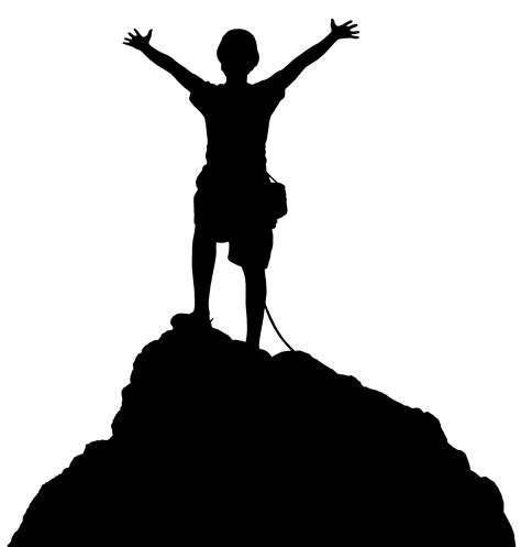 Climbing Mountain Silhouette At Getdrawings Free Download