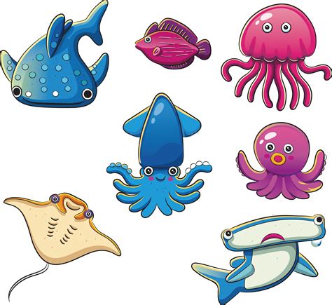 Download Benthic Zone World Ocean Seabed Fish Clip Art - การ์ตูน ปลาหมึก - Png Download Png ...