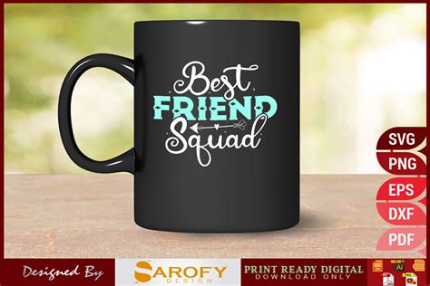 Best Friend Squad Friendship T Shirt Design Svg By Sarofydesign