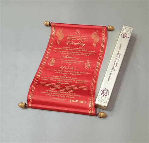 Royal Scroll Invitation Cards Wedding Cards Mumbai Jimit Card