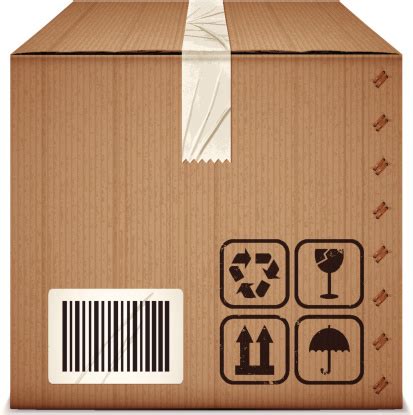 Although closing cardboard boxes with tapes is a secure way to transport your items, it does make the box unusable after the tape is ripped off. Cardboard Box With Adhesive Tape And Packaging Icons Stock ...