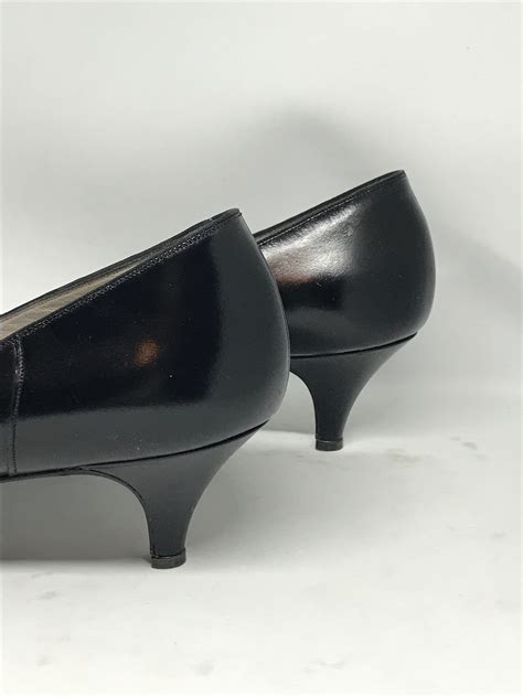 Bally Vintage 90s Shoes Black Leather Size 37 Eur Elegant Etsy
