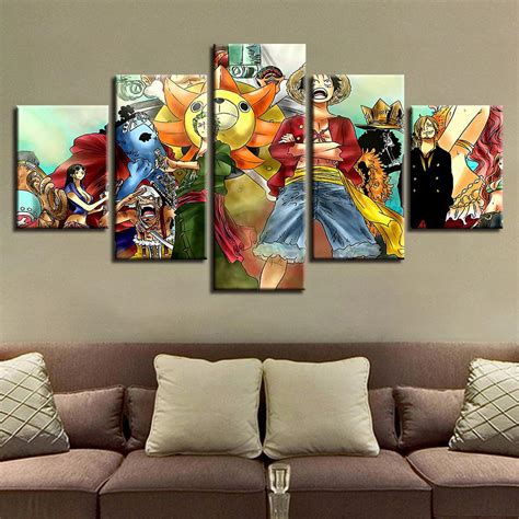 Anime One Piece Characters Anime 5 Panel Canvas Art Wall