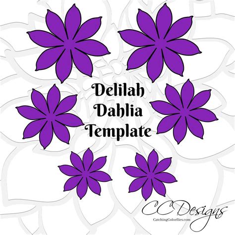 Diy Paper Dahlia Templates Flower Printable Templates Paper Etsy