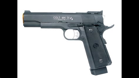 Colt Mk Iv Series 80 Spring Airsoft Gun Review Youtube