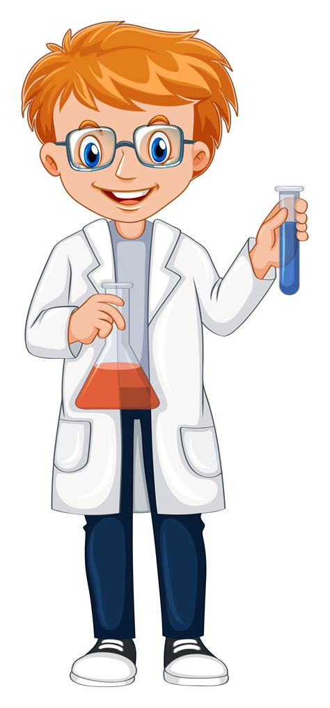 A Scientist Holding Beaker And Test Tube 550119 Vector Art At Vecteezy